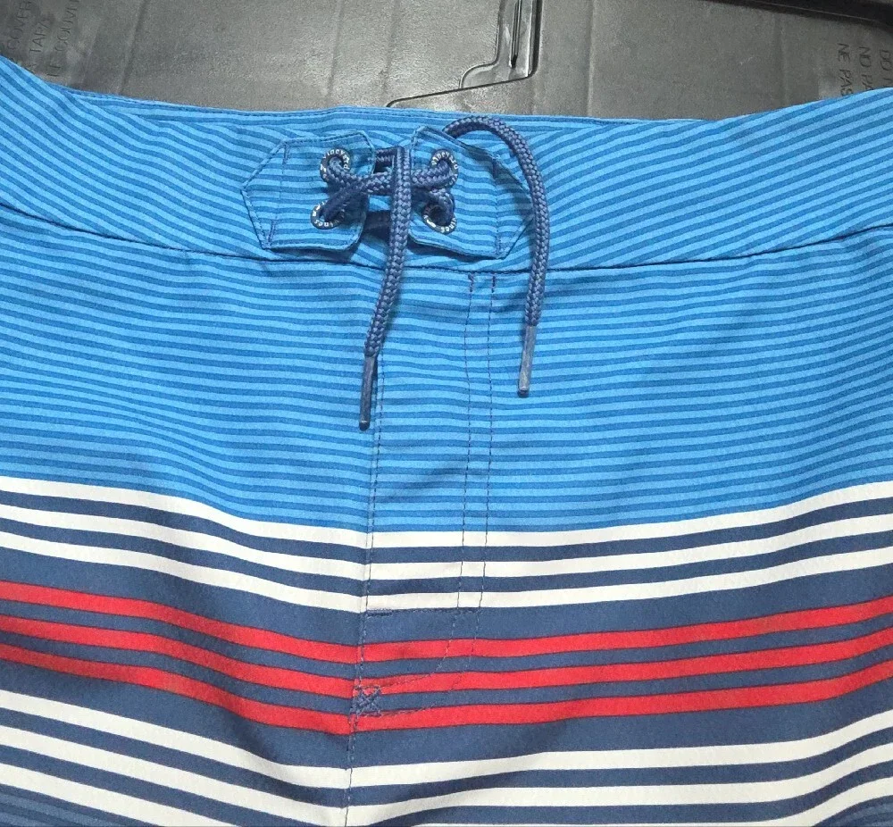 Vineyard Vines Blue and Red Striped Boys Swim Board Shorts